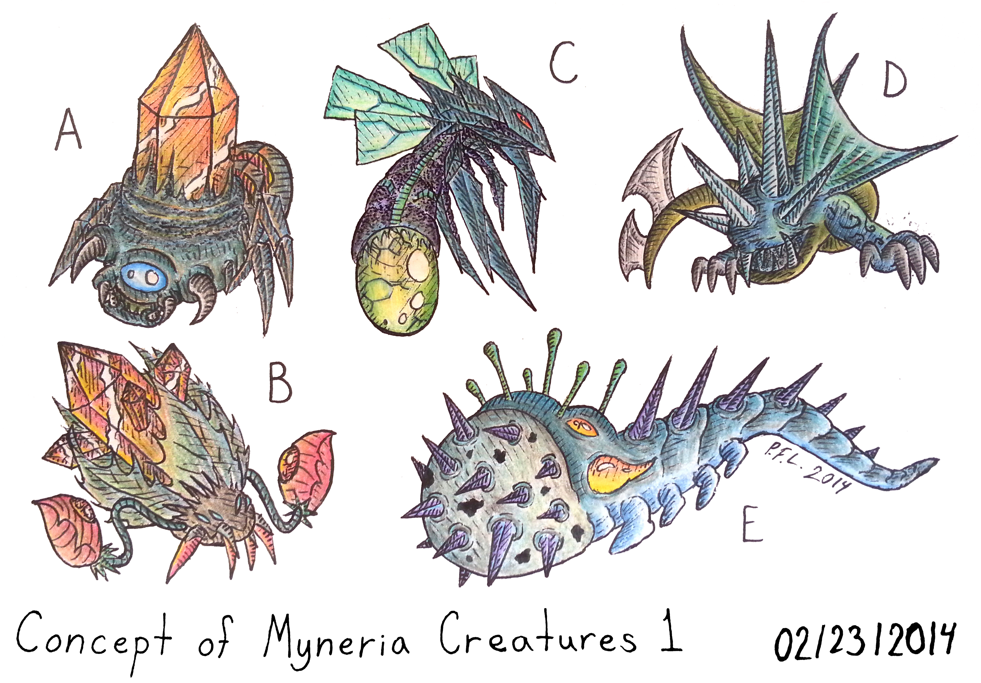 Concept of Myneria Creatures 1