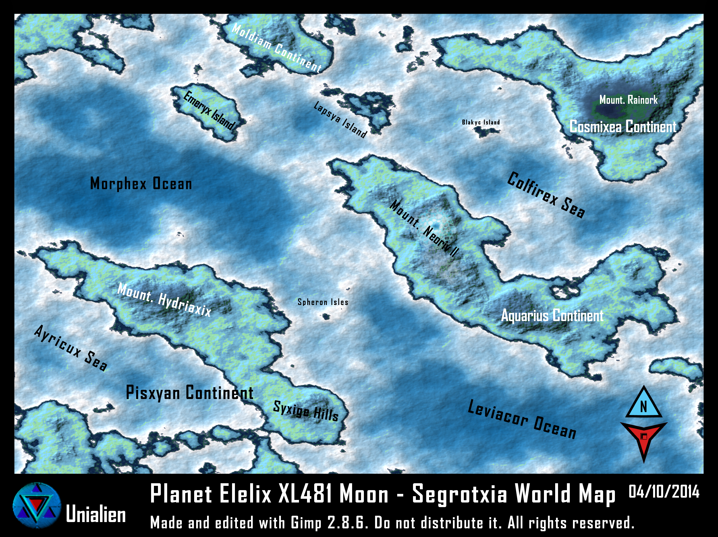 Planet Elelix XL481 Moon - Segrotxia World Map