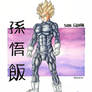 SSJ2 Son Gohan Black Spandex - Watercolor Illust