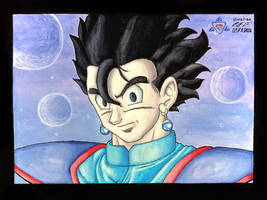 Kaioshin Son Gohan - Headshot Watercolor Painting