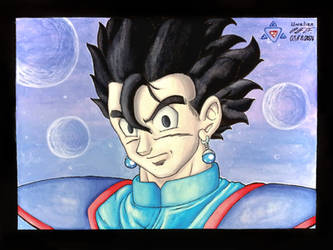 Kaioshin Son Gohan - Headshot Watercolor Painting