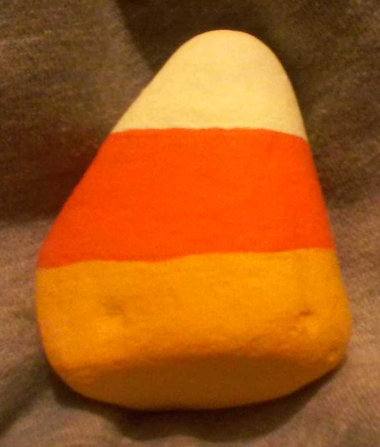 Candy Corn Painted Rock