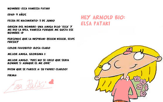 Hey arnold Bio: Elsa Pataki