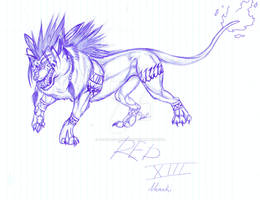 RED XIII Pen Sketch
