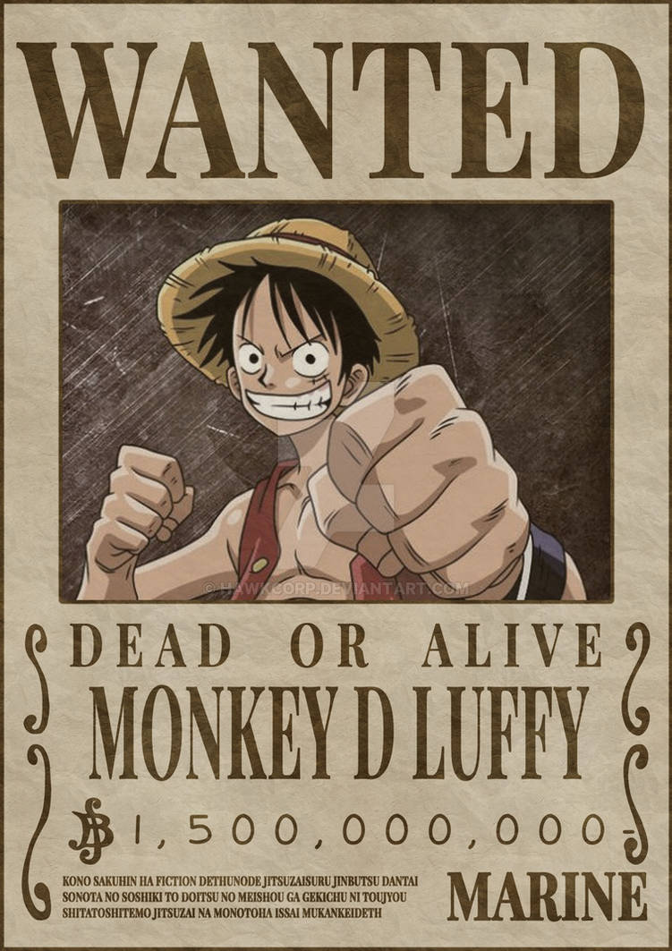 Affiche One Piece Wanted de Luffy - Nouvelle prime