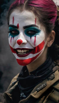 Female Combat Clown enjoys the show 5