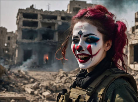 Female Combat Clown enjoys the show 3