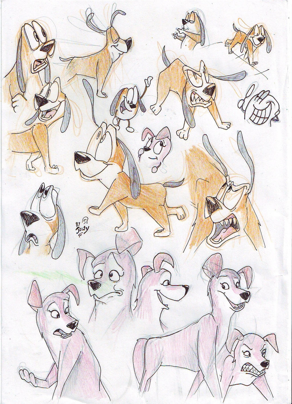 Disney dog toons by JowyB on DeviantArt
