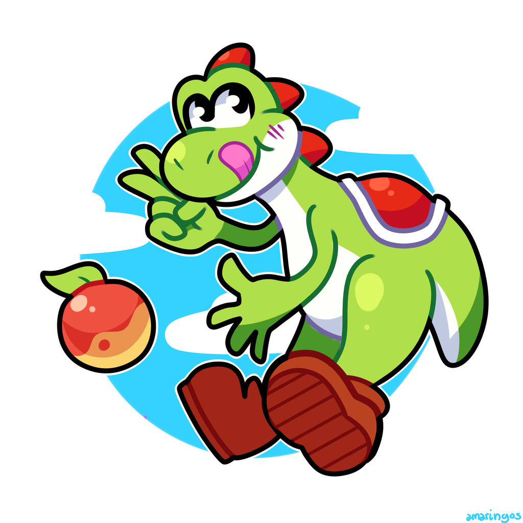 Yoshi Sticker by Amaringo on DeviantArt