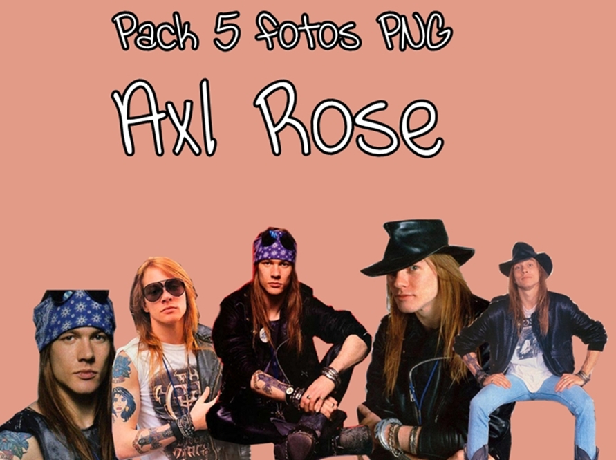 Pack 5 fotos PNG - Axl Rose