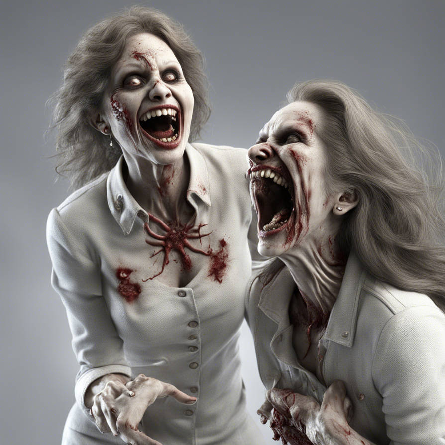 Laughing zombie women by RobRahs on DeviantArt