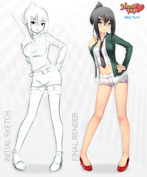 Aiko's Initial Sketch and Final Render