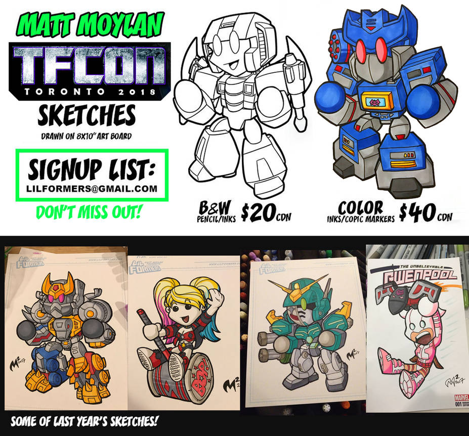 TFcon Toronto 2018 Sketch Preorders by MattMoylan