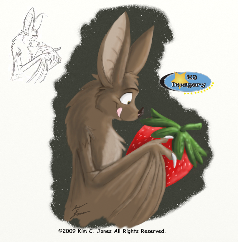 Bat with Strawberry