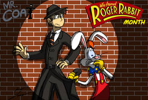 Mr. Coat Roger Rabbit Month Card