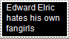 Stamp: Ed hates his fangirls