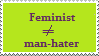 Stamp: Feminist not man hater