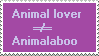 Stamp: Animal lovers and aboos