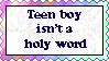 Stamp: Teen boy isn't a holy word