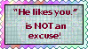 Stamp: Anti 'he likes you'