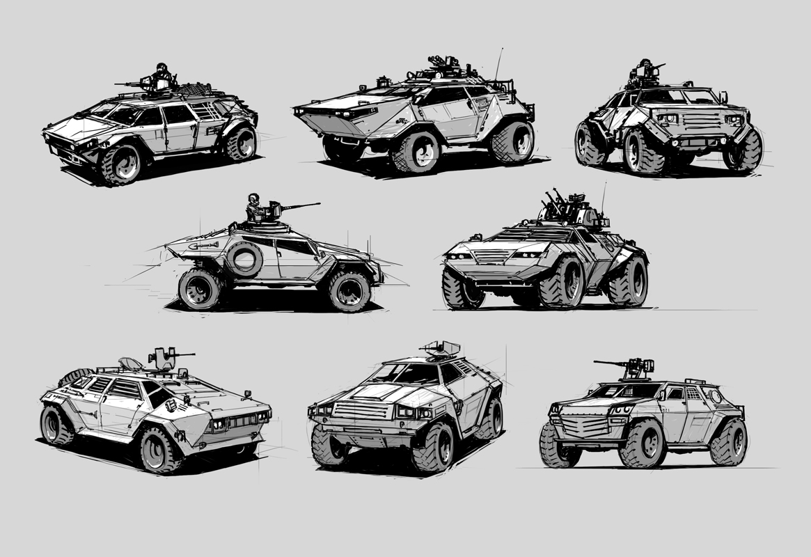 Light armored vehicles sketches