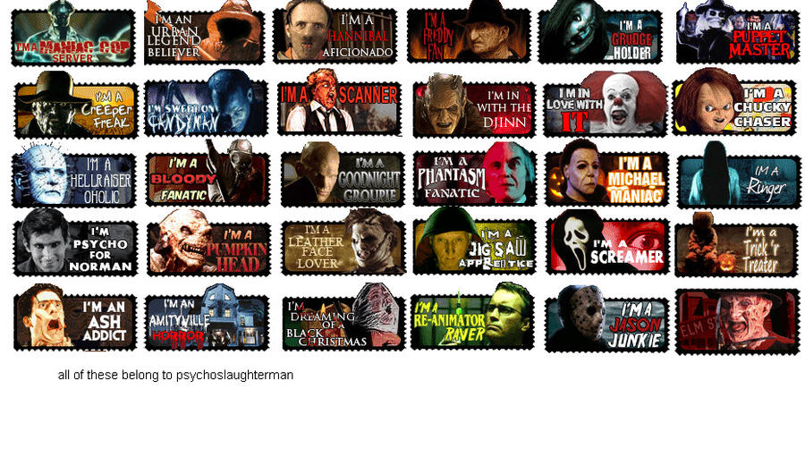 Horror Character Collection horror collection by horrorfan439000 on DeviantArt