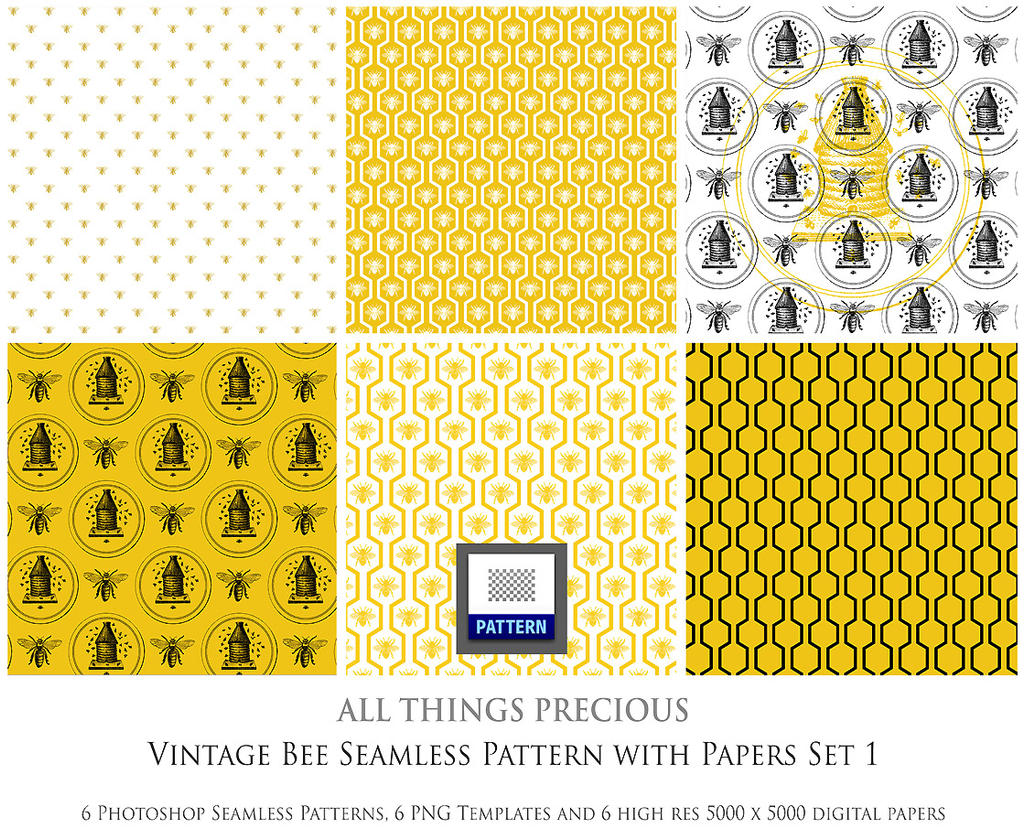 Vintage Bee Patterns by ATPTextures on DeviantArt
