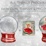 Transparent Snow Globe PNG Digital Overlays