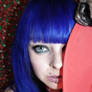 Hiding Scene Blue Hair Girl