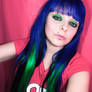 Blue Green Hair Cherry Girl