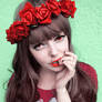 Red Flower Power Alternative Girl stock image