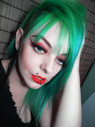Edgy green girl
