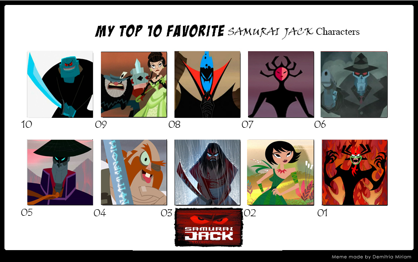 Top Ten Samurai Jack Characters