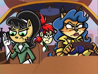 Car Meme with Kitty Carmelita and Frankie