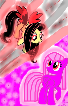 Pink(OC) y Evil Monster Fluttershy