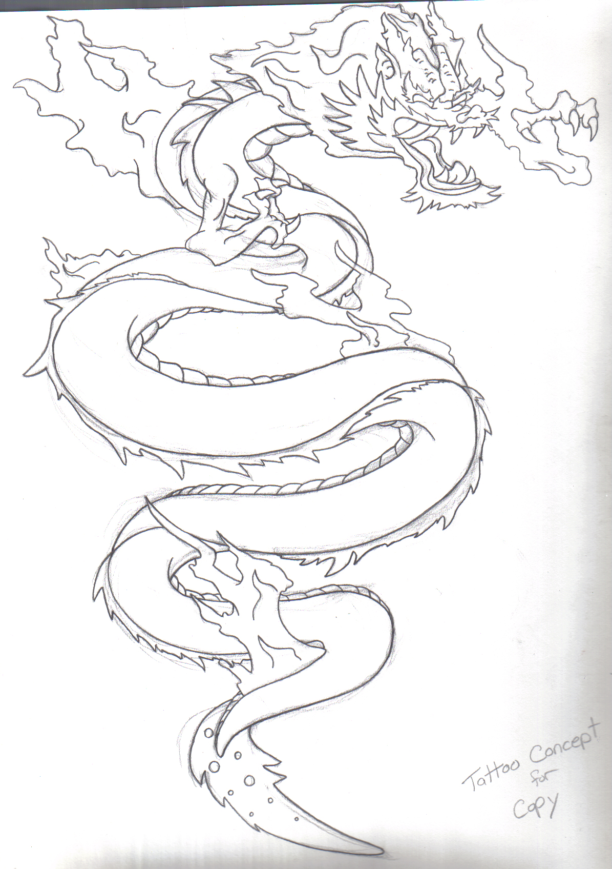 Рисование китайского дракона