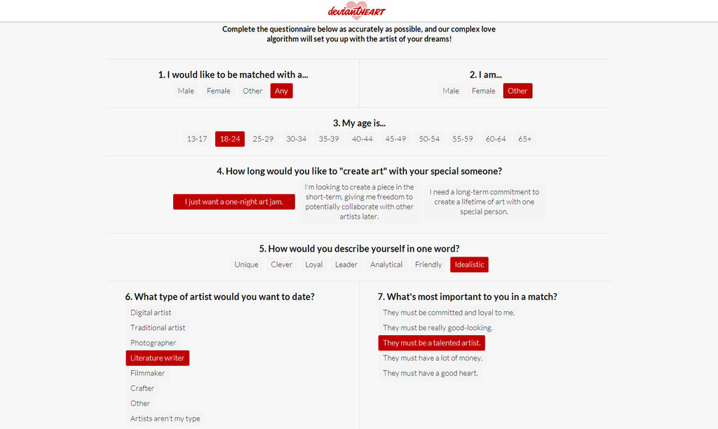 deviantheart survey by bradleysays deviantheart survey by bradleysays