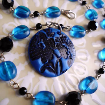 Blue Rockabilly Necklace