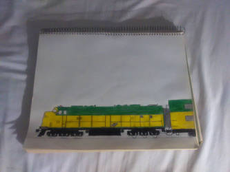 Chicago  northwestern train drawing with colors