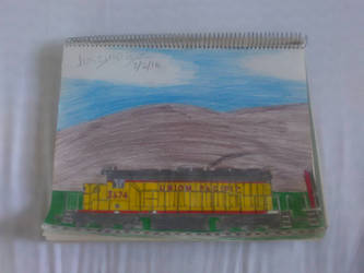 union pacific and southern pacific train drawing