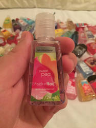 This is my favorite sweet pea hand sanitizer!!!