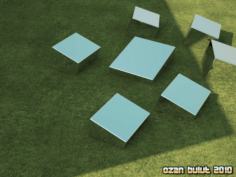 Cubes over Green Grass