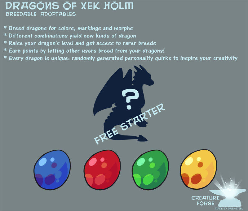 Xek Holm breedable dragons: FREE starter egg: OPEN