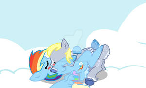 just resting(rainbow Dash x Derpy hooves)
