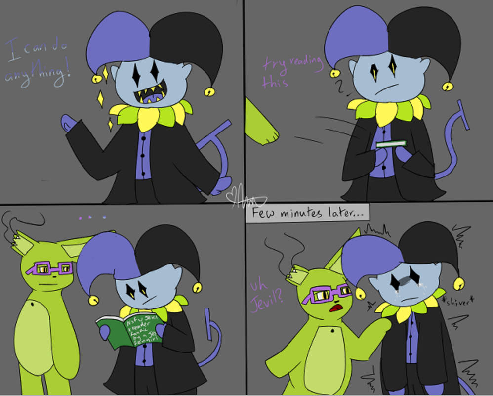 when you give Jevil NSFW fanfic of himself by Springtrap-Amy on DeviantArt