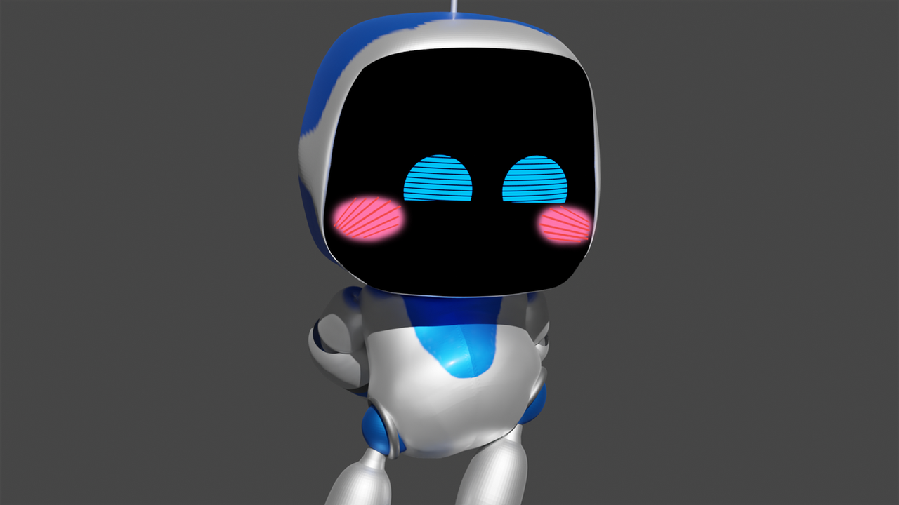 Astro Bot feeling blushed (Blender Cycles) by Shortshaker on DeviantArt