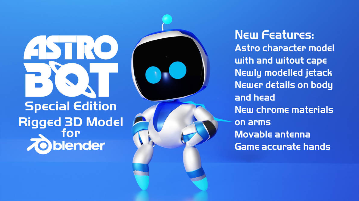 Astro Bot Special Edition 3D Model (Blender) by Shortshaker on DeviantArt