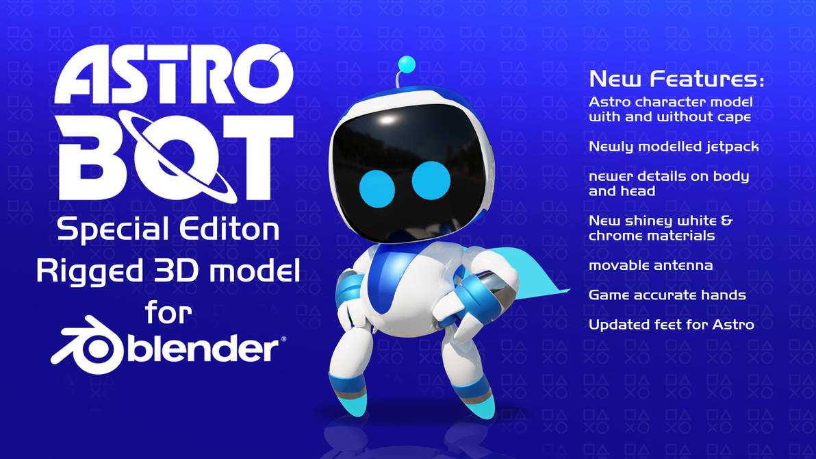 Astro Bot Special Edition 3D Model (Blender) by Shortshaker on DeviantArt