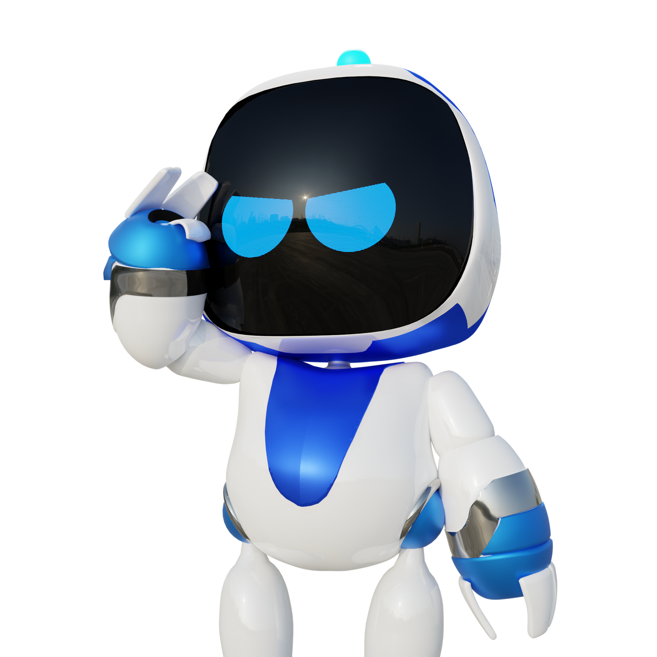 Astro Bot saluting (Blender) by Shortshaker on DeviantArt