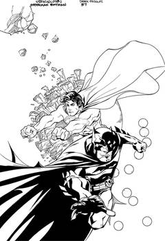 Superman Batman 37 cover inks